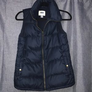 Navy blue fleece lined vest